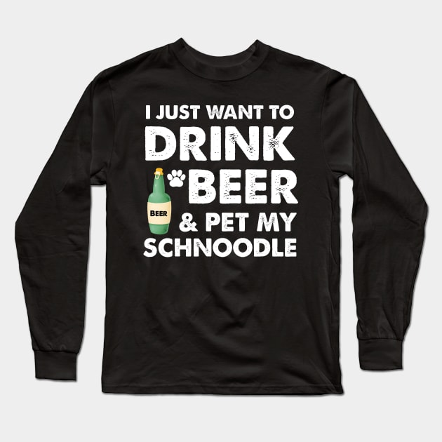 Pet My Schnoodle, Schnoodle Mom Long Sleeve T-Shirt by Cor Designs